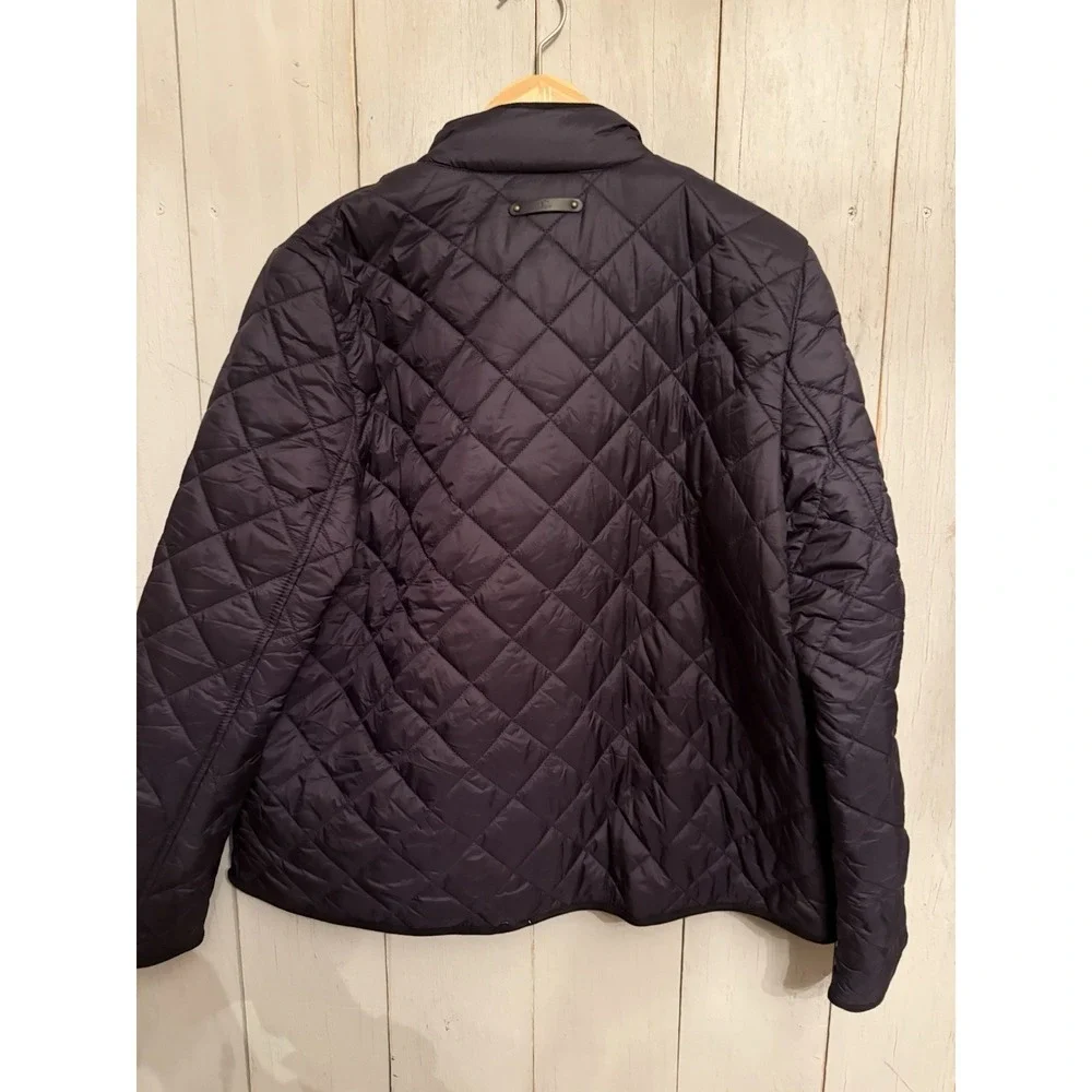Lauren‎ Ralph Lauren Women's Quilted Black Snap Jacket Crest Logo L  Black Label